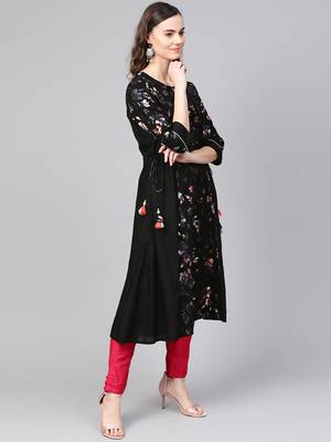 Black printed liva kurtas-and-kurtis 4