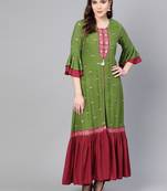 Green printed rayon salwar