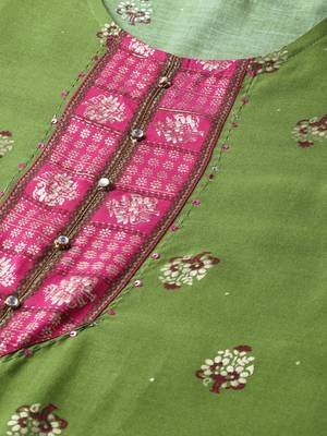 Green printed rayon salwar 4