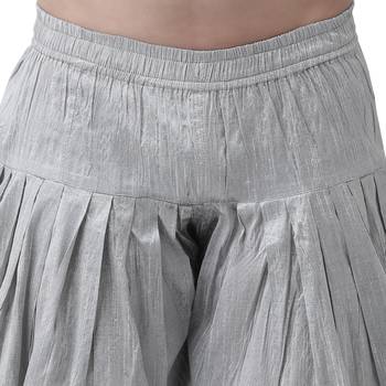 Silver Plain Dupion Silk Dhoti Kurta 5