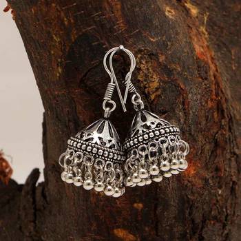 Silver jhumkas 4