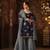 Navy Blue Embroidered Soft Net Plazo Salwar Suit Semi Stitched