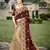 Trendmalls Brown Silk Heavy Embroidery Work Bollywood Saree With Blouse