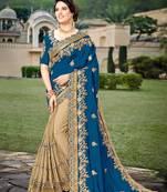Trendmalls Morpeach Silk Heavy Embroidery Work Bollywood Saree With Blouse