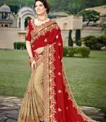 Red Silk Heavy Embroidery Work Bollywood Saree With Blouse
