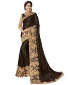 Black embroidered lycra saree with blouse