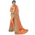 Orange embroidered lycra saree with blouse