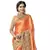 Orange embroidered lycra saree with blouse