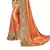 Orange embroidered lycra saree with blouse