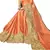 Orange embroidered lycra saree with blouse