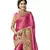 Pink embroidered lycra saree with blouse