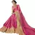 Pink embroidered lycra saree with blouse