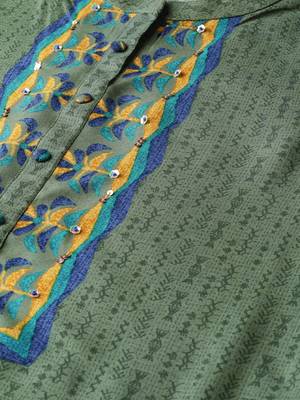 Olive printed liva kurtas-and-kurtis 5