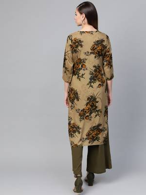 Beige printed liva kurtas-and-kurtis 2