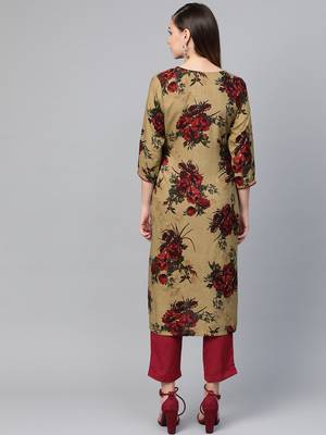 Beige printed liva kurtas-and-kurtis 2