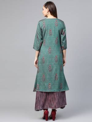 Green printed liva kurtas-and-kurtis 2