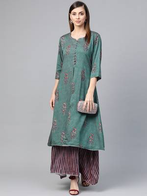 Green printed liva kurtas-and-kurtis 3