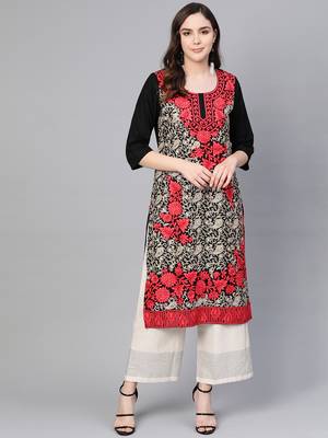 Black embroidered liva kurtas-and-kurtis 1