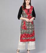 Black embroidered liva kurtas-and-kurtis