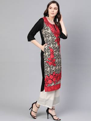 Black embroidered liva kurtas-and-kurtis 3