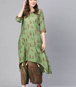 Green printed rayon salwar