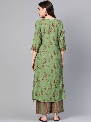 Green printed rayon salwar 2