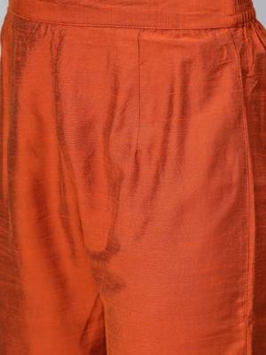 Red printed rayon salwar 4