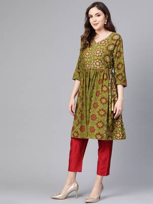 Mehendi printed rayon salwar 3