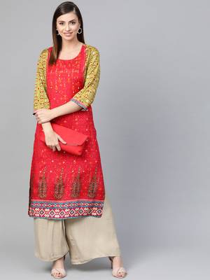 Pink printed liva kurtas-and-kurtis 4