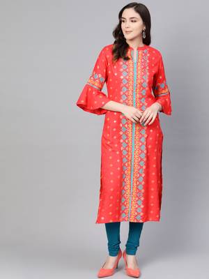 Coral printed liva kurtas-and-kurtis 1