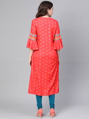 Coral printed liva kurtas-and-kurtis 2