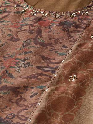 Brown printed viscose kurtas-and-kurtis 5