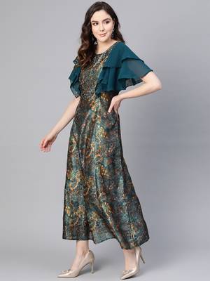 Blue printed viscose long-kurtis 4