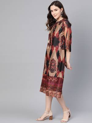 Black printed viscose long-kurtis 3