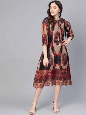 Black printed viscose long-kurtis 4
