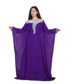 Royal Islamic Arabic Hand Zari Work Georgette Plus Size Abaya Dress