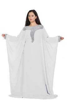 Royal Islamic Arabic Hand Zari Work Georgette Plus Size Abaya Dress