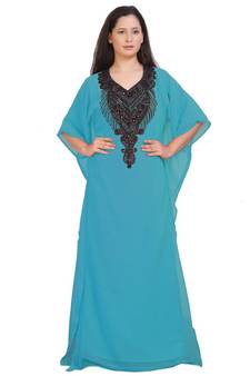  Bridal  Islamic Arabic Hand Zari Work Georgette Plus Size Abaya Dress