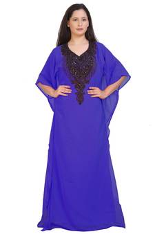  Bridal  Islamic Arabic Hand Zari Work Georgette Plus Size Abaya Dress