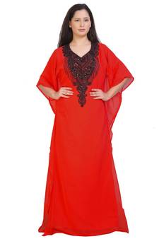  Bridal  Islamic Arabic Hand Zari Work Georgette Plus Size Abaya Dress