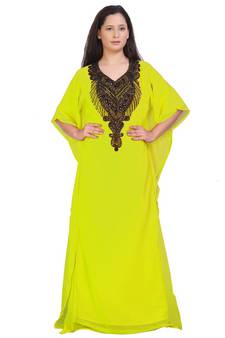  Bridal  Islamic Arabic Hand Zari Work Georgette Plus Size Abaya Dress