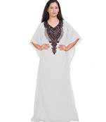  Bridal  Islamic Arabic Hand Zari Work Georgette Plus Size Abaya Dress