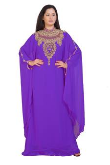 2021 Bridal  Islamic Arabic Hand Zari Work Georgette Plus Size Abaya Dress