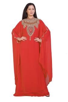 2023 Bridal  Islamic Arabic Hand Zari Work Georgette Plus Size Abaya Dress