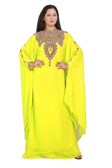  Bridal  Islamic Arabic Hand Zari Work Georgette Plus Size Abaya Dress