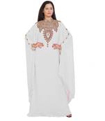  Bridal  Islamic Arabic Hand Zari Work Georgette Plus Size Abaya Dress