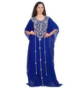 New Bridal  Islamic Arabic Hand Zari Work Georgette Plus Size Abaya Dress