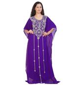 New Bridal  Islamic Arabic Hand Zari Work Georgette Plus Size Abaya Dress