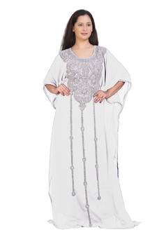New Bridal  Islamic Arabic Hand Zari Work Georgette Plus Size Abaya Dress