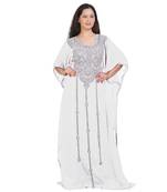 New Bridal  Islamic Arabic Hand Zari Work Georgette Plus Size Abaya Dress